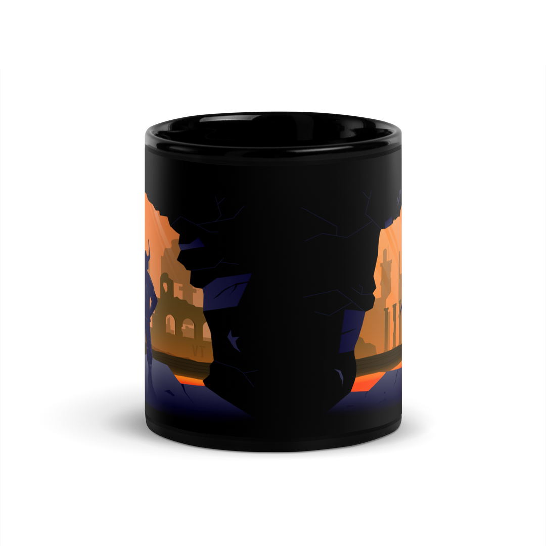 Volcano Visitor - Black Glossy Mug