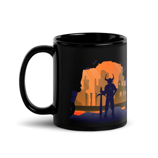 Volcano Visitor - Black Glossy Mug