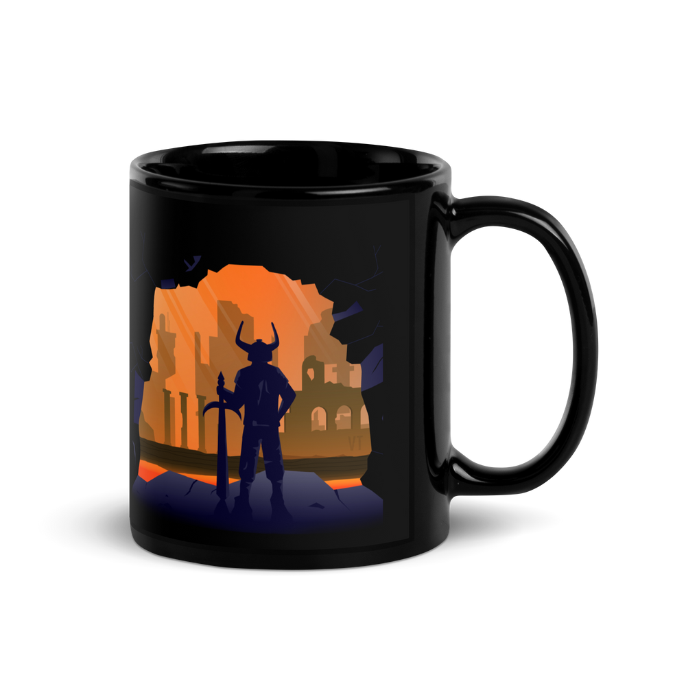 Volcano Visitor - Black Glossy Mug