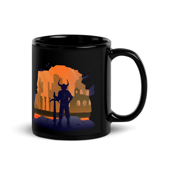 Volcano Visitor - Black Glossy Mug