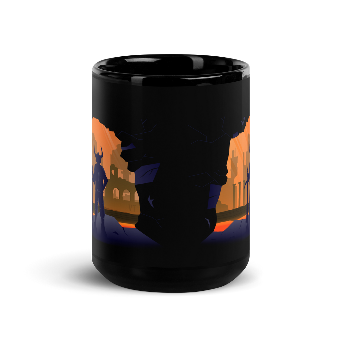 Volcano Visitor - Black Glossy Mug