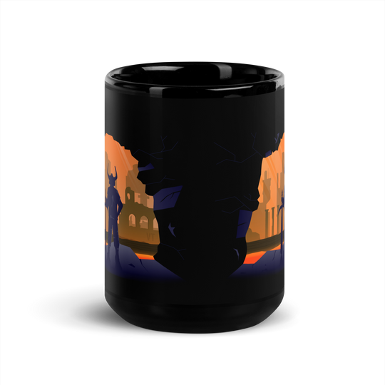 Volcano Visitor - Black Glossy Mug