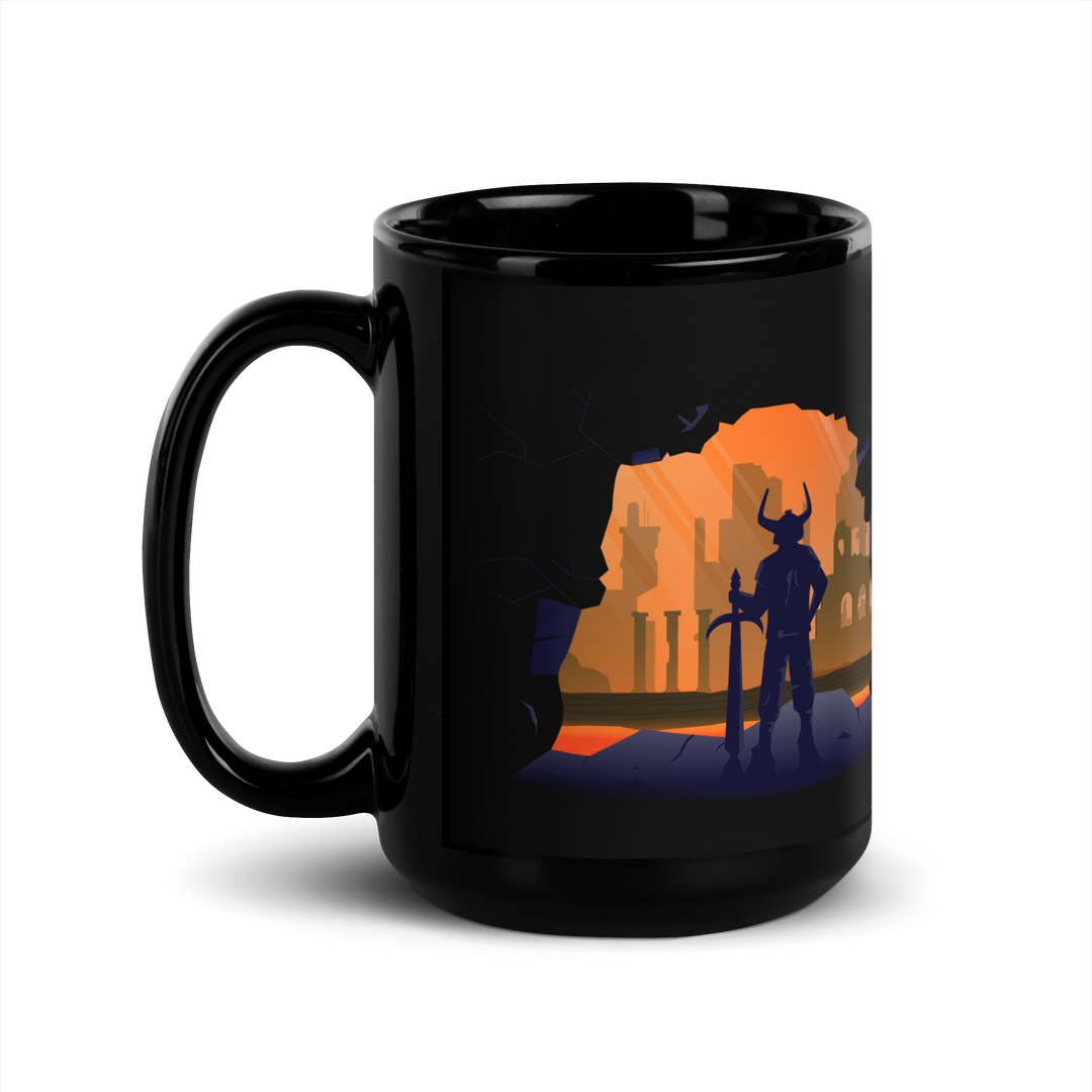 Volcano Visitor - Black Glossy Mug