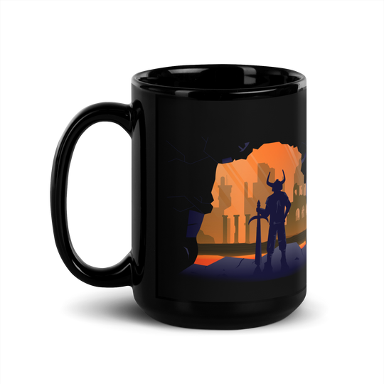 Volcano Visitor - Black Glossy Mug