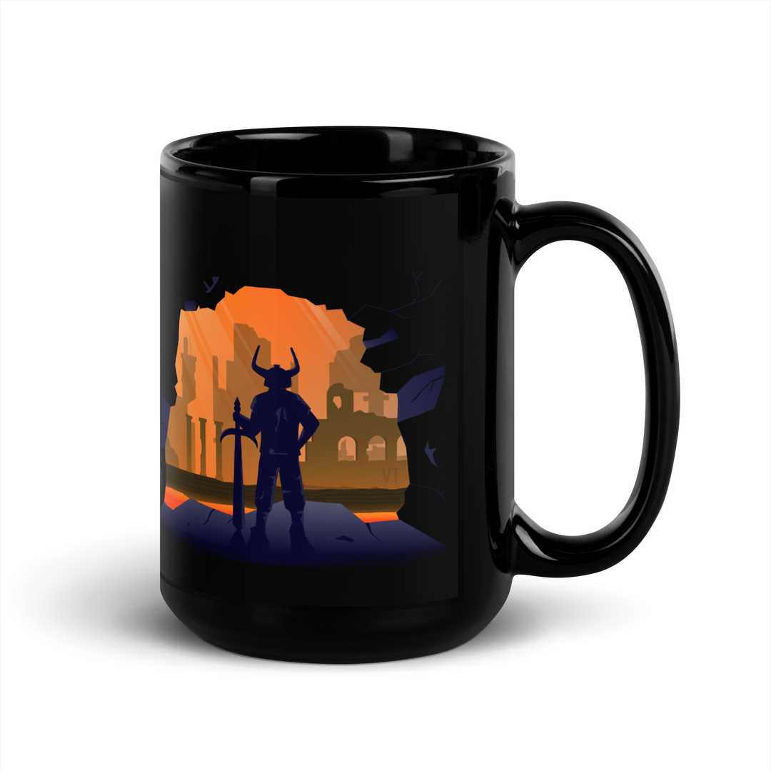 Volcano Visitor - Black Glossy Mug