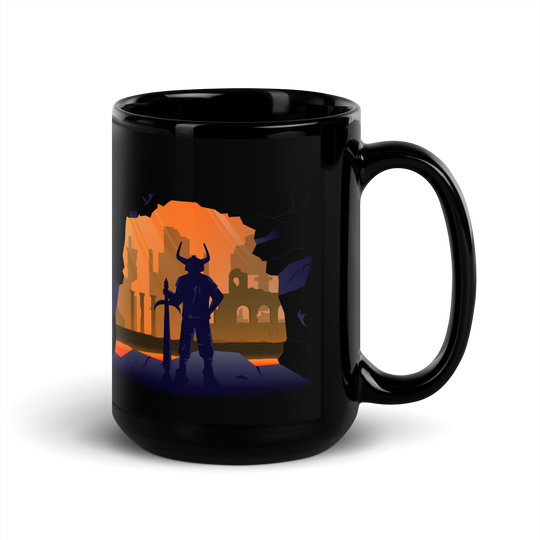 Volcano Visitor - Black Glossy Mug