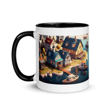 Load image into Gallery viewer, Coastal Town Mug with Color Inside