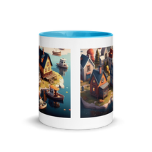 Load image into Gallery viewer, Coastal Town Mug with Color Inside