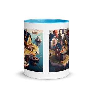 Coastal Town Mug with Color Inside