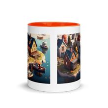 Load image into Gallery viewer, Coastal Town Mug with Color Inside