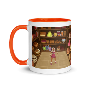 Myra Mythmaker & Pastries -- Mug With Color Inside