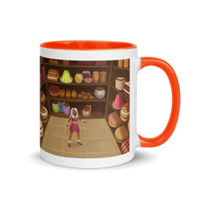 Load image into Gallery viewer, Myra Mythmaker &amp; Pastries -- Mug With Color Inside