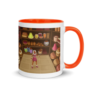 Myra Mythmaker & Pastries -- Mug With Color Inside