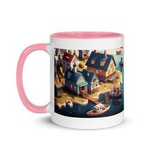 Load image into Gallery viewer, Coastal Town Mug with Color Inside