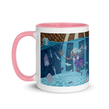 Load image into Gallery viewer, Myra Mythmaker &amp; The Dimension Tension -- Mug with Color Inside