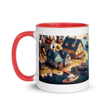 Load image into Gallery viewer, Coastal Town Mug with Color Inside