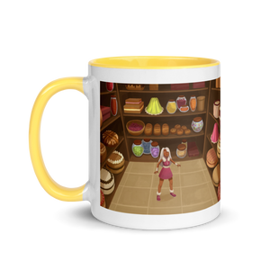 Myra Mythmaker & Pastries -- Mug With Color Inside